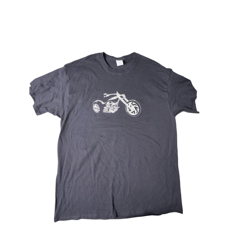 Chopper Motorcycle Graphic T Shirt Mens XL Black Biker Tee